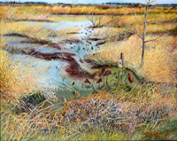 第71回滋賀県美術展覧会(平面の部)佳作「枯れゆく沼地」