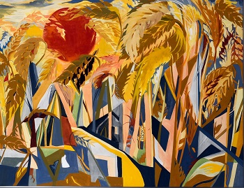 第74回滋賀県美術展覧会(平面の部)特選「麦に夕陽」